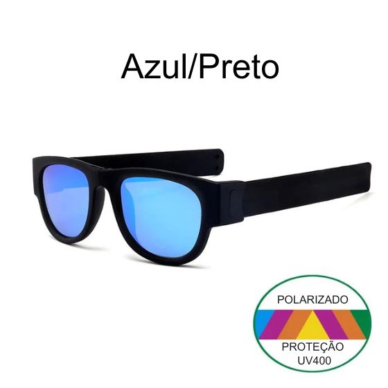 OclyFlex - Óculos de Sol Polarizados Dobráveis Unissex karavelas Espelhado Azul/Preto Com a Caixa 