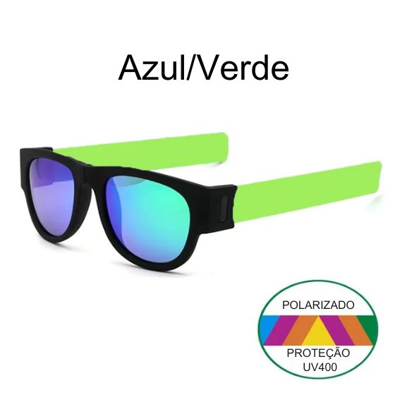 OclyFlex - Óculos de Sol Polarizados Dobráveis Unissex karavelas Espelhado Azul/Verde Com a Caixa 