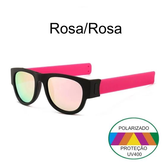 OclyFlex - Óculos de Sol Polarizados Dobráveis Unissex karavelas Espelhado Rosa/Rosa Com a Caixa 