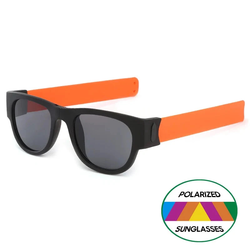 OclyFlex - Óculos de Sol Polarizados Dobráveis Unissex karavelas Preto/Laranja Com a Caixa 