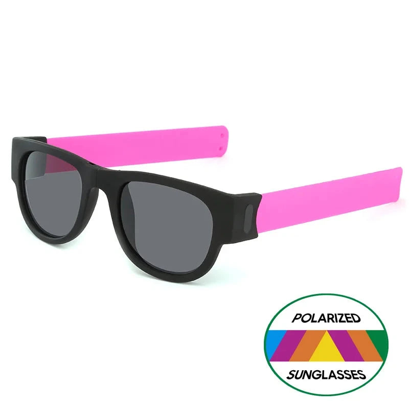 OclyFlex - Óculos de Sol Polarizados Dobráveis Unissex karavelas Preto/Rosa Com a Caixa 