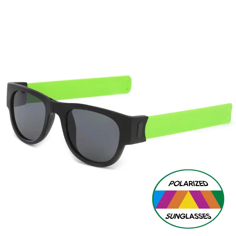 OclyFlex - Óculos de Sol Polarizados Dobráveis Unissex karavelas Preto/Verde Com a Caixa 