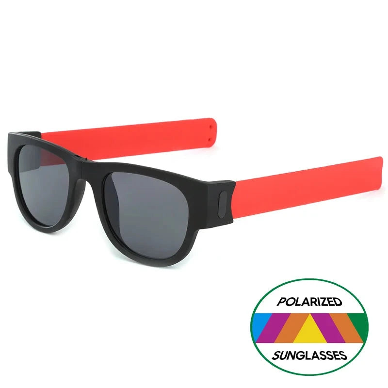 OclyFlex - Óculos de Sol Polarizados Dobráveis Unissex karavelas Preto/Vermelho Com a Caixa 