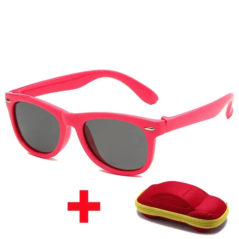 Óculos de Sol de Silicone Flexível com Estojo - PROMOÇÃO DE FÉRIA karavelas Pink 