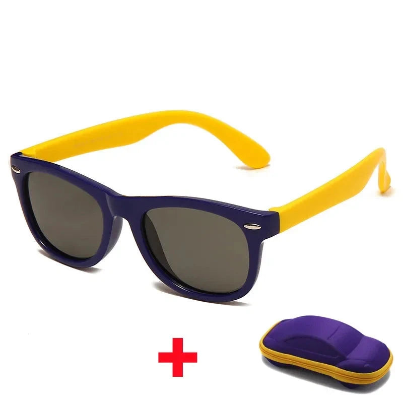 Óculos de Sol de Silicone Flexível com Estojo - PROMOÇÃO DE FÉRIA karavelas Preto e Amarelo 