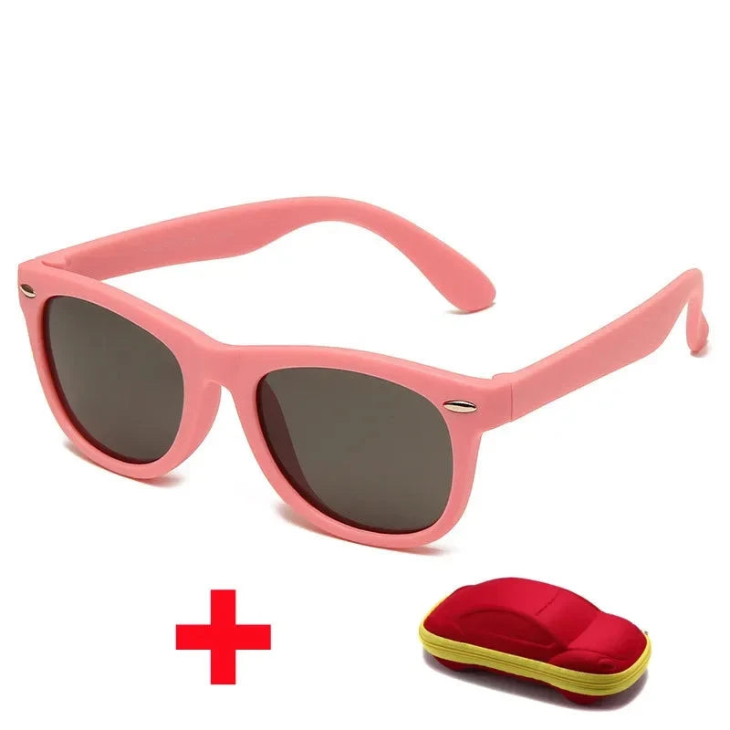 Óculos de Sol de Silicone Flexível com Estojo - PROMOÇÃO DE FÉRIA karavelas Rosa 