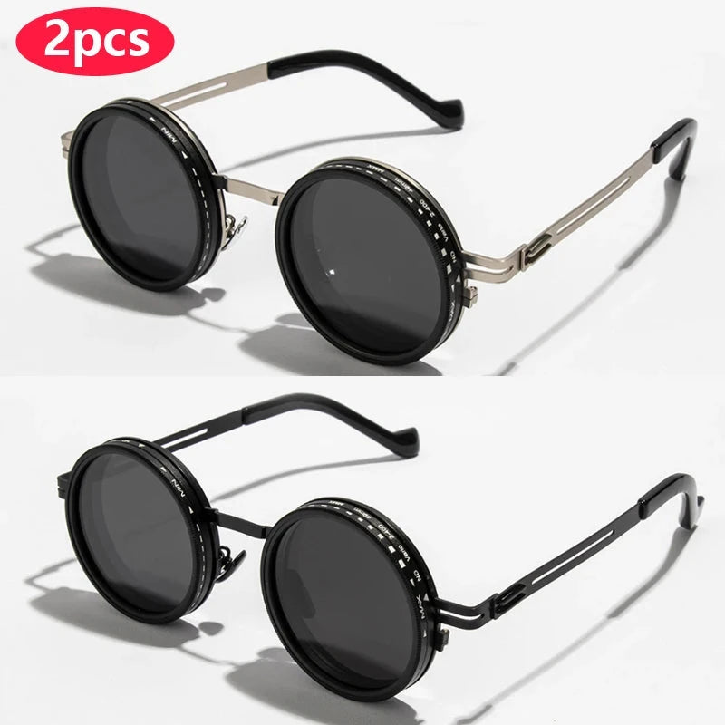 Óculos de Sol Redondo Retro Unisexx karavelas 2pcs z01a 