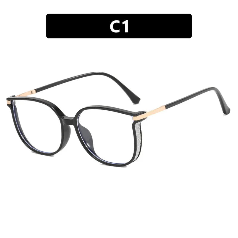 Óculos Feminino Charming Diamond Ultra Leve com Lente Anti Luz Azul karavelas Black Gold 