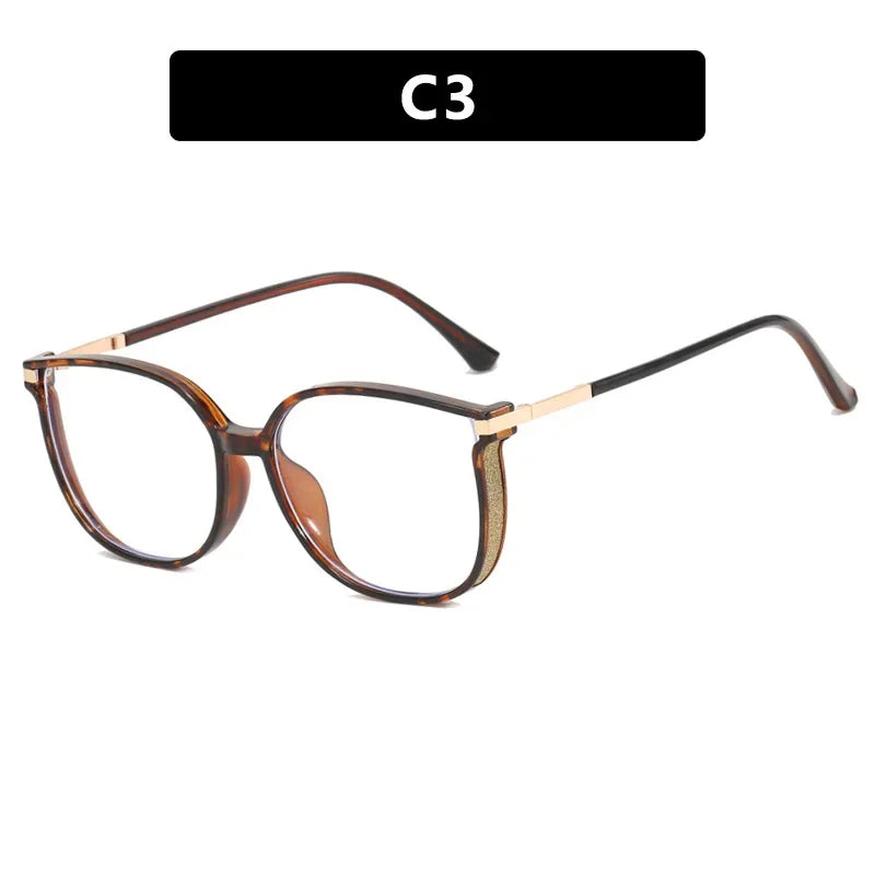 Óculos Feminino Charming Diamond Ultra Leve com Lente Anti Luz Azul karavelas Leopardo 