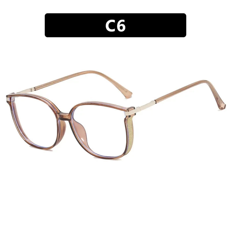 Óculos Feminino Charming Diamond Ultra Leve com Lente Anti Luz Azul karavelas Marrom Curry 