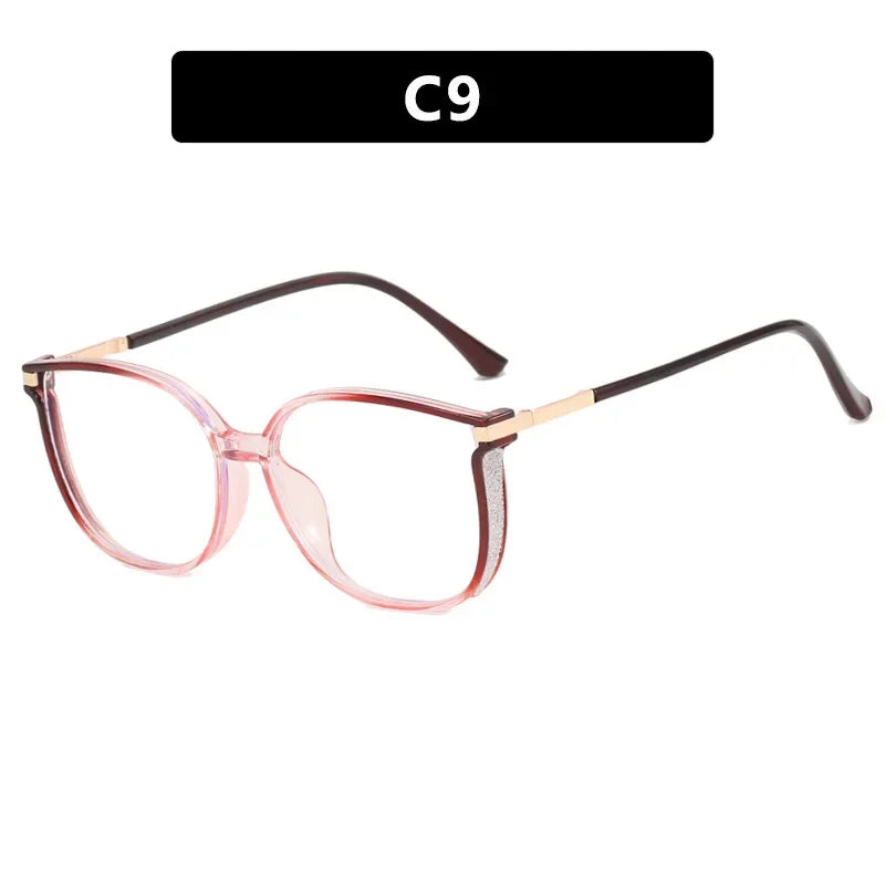 Óculos Feminino Charming Diamond Ultra Leve com Lente Anti Luz Azul karavelas Vermelho suave 