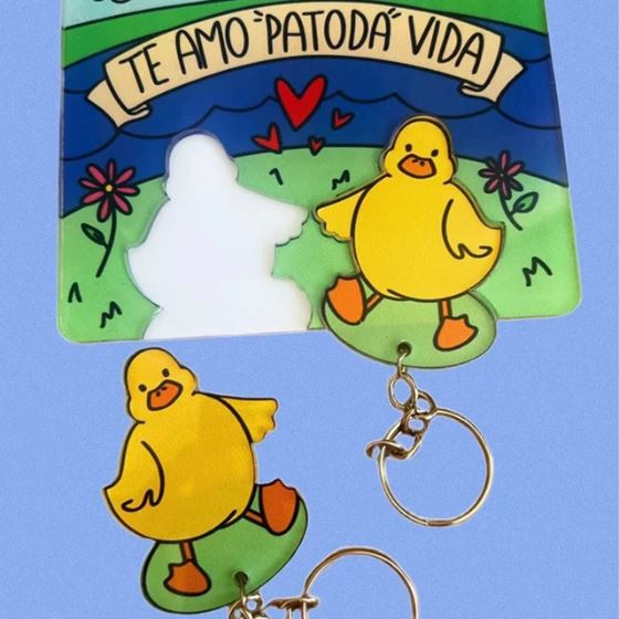 Porta Chave Casal de Patinho - Te Amo "Patoda" Vida karavelas 