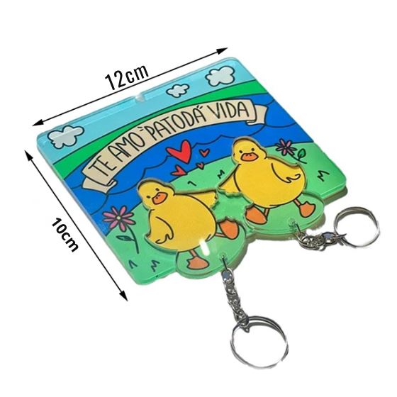 Porta Chave Casal de Patinho - Te Amo "Patoda" Vida karavelas 
