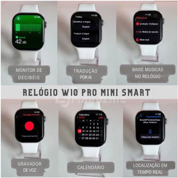 Relógio W10 Pro Mini Smart - Lançamento 2025 karavelas 