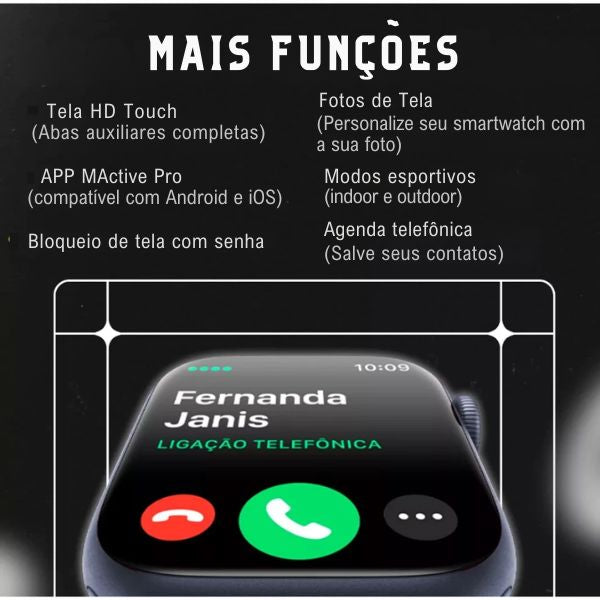 Relógio W10 Pro Mini Smart - Lançamento 2025 karavelas 