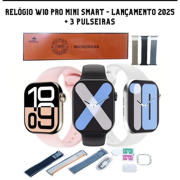 Relógio W10 Pro Mini Smart - Lançamento 2025 karavelas 