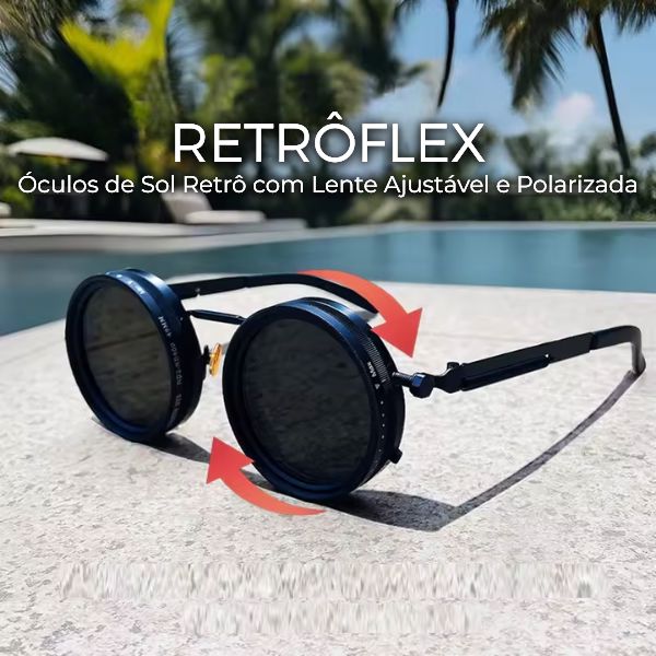 RetrôFlex™ – Óculos de Sol Retrô com Lente Ajustável e Polarizada karavelas 
