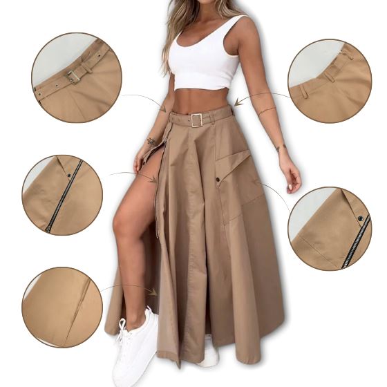 Saia Longa com Fenda Ajustável - Ganhe um Cropped de Presente + Frete Grátis karavelas 