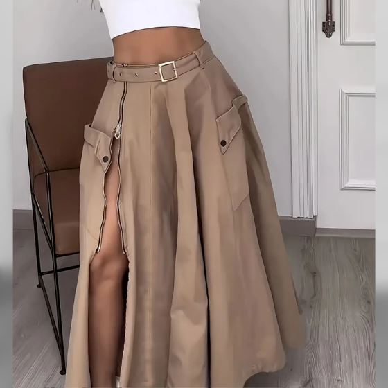 Saia Longa com Fenda Ajustável - Ganhe um Cropped de Presente + Frete Grátis karavelas 