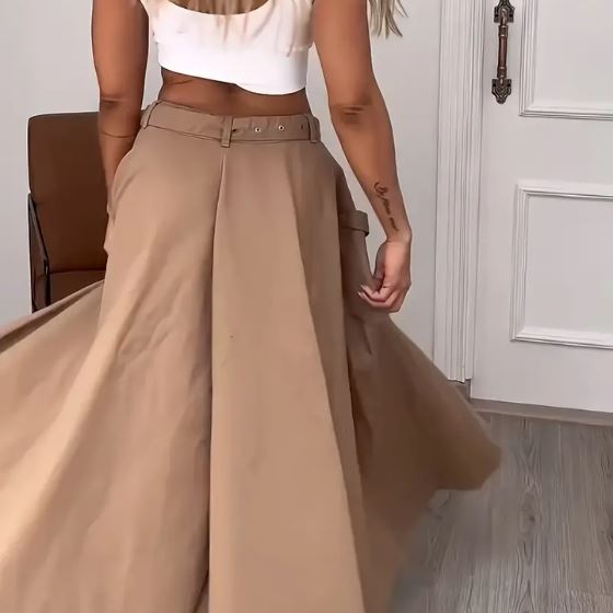 Saia Longa com Fenda Ajustável - Ganhe um Cropped de Presente + Frete Grátis karavelas 