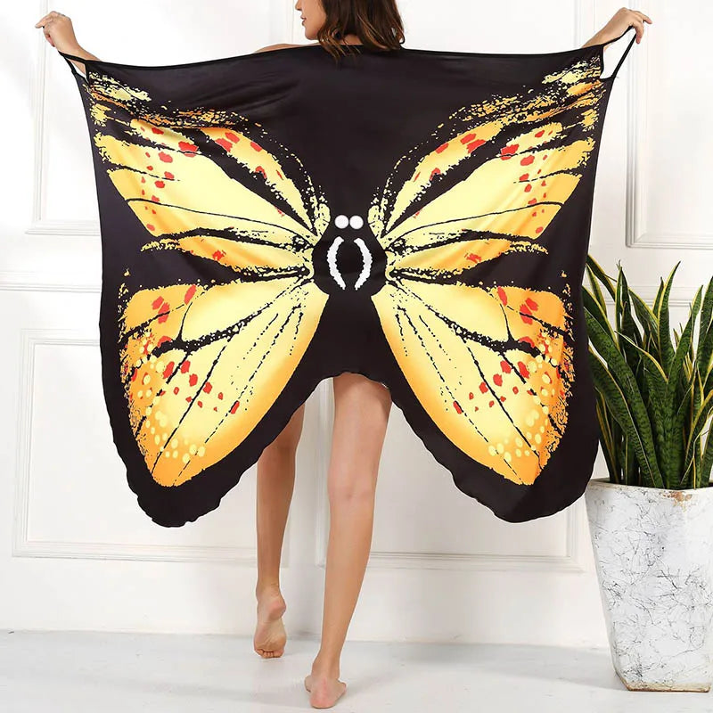 Saida de Praia Veste Fácil Butterfly karavelas 01 Yellow XXL 