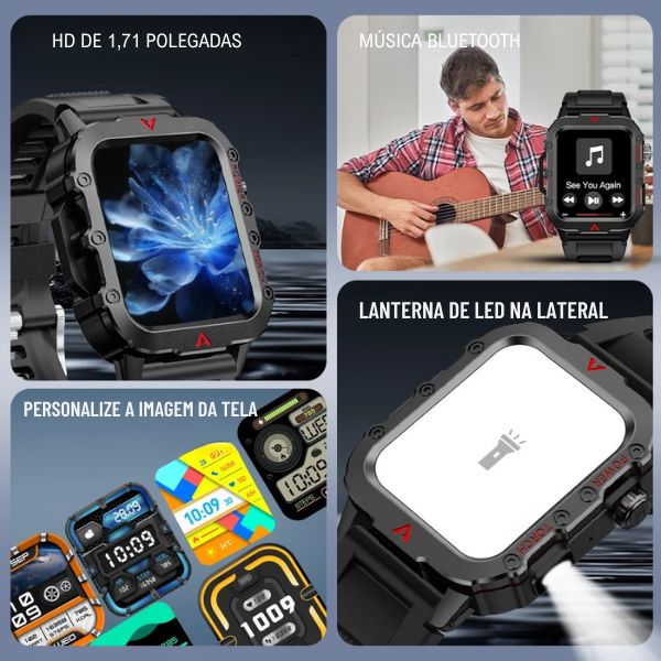 Smartwatch PulseXtreme À Prova D'água - Lançamento 2025 karavelas 