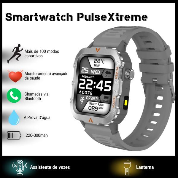 Smartwatch PulseXtreme À Prova D'água - Lançamento 2025 karavelas Prata 