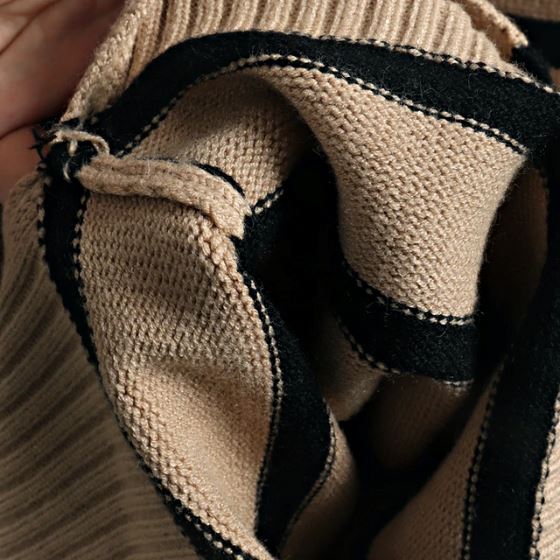 Suéter Listrado OverSized Gola alta Suéter karavelas 