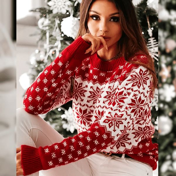 Suéter Merry Christmas Com Flocos de Neve suéter karavelas 