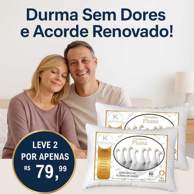 Travesseiro Karavelas Conforto Premium Plumas de Ganso Sintético - Kit Com 2 Unidades karavelas 