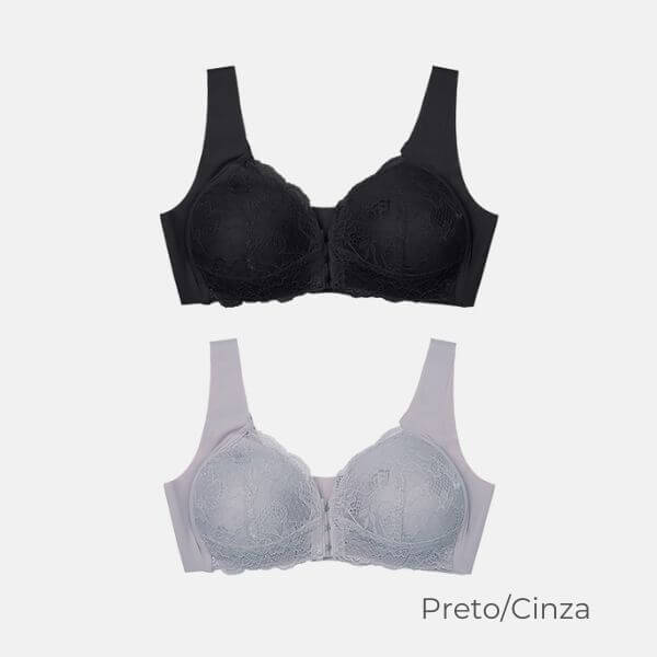 Sutiã Premium Plus Confort - Compre 1 e Leve 2 0 karavelas Preto/Cinza P - (38-40) 