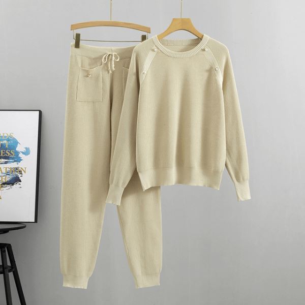 Serena Luxuoso - Conjunto Feminino de Tricô 0 karavelas Off White Tamanho Único 