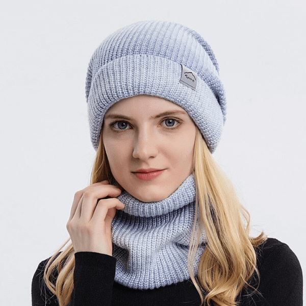 Kit Elegante de Gorro e Gola Degrade - Forro Peluciado 0 karavelas Lilas 