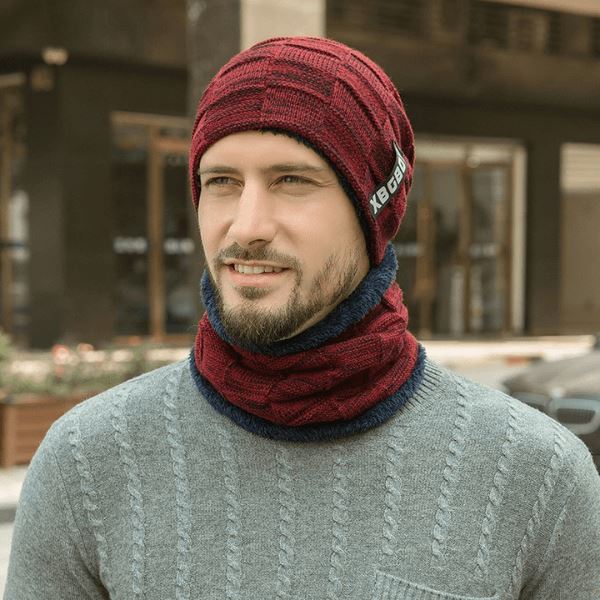 Conjunto Gorro e Gola Peluciada Masculino 0 karavelas Bordô 