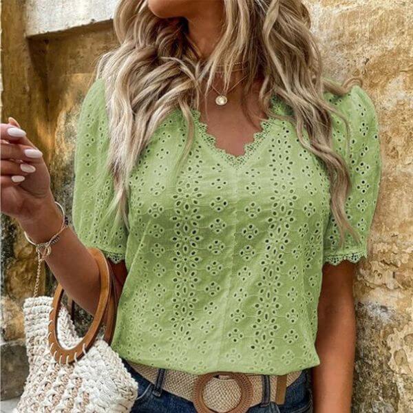 Blusa Lady Elegante 0 karavelas Verde P 