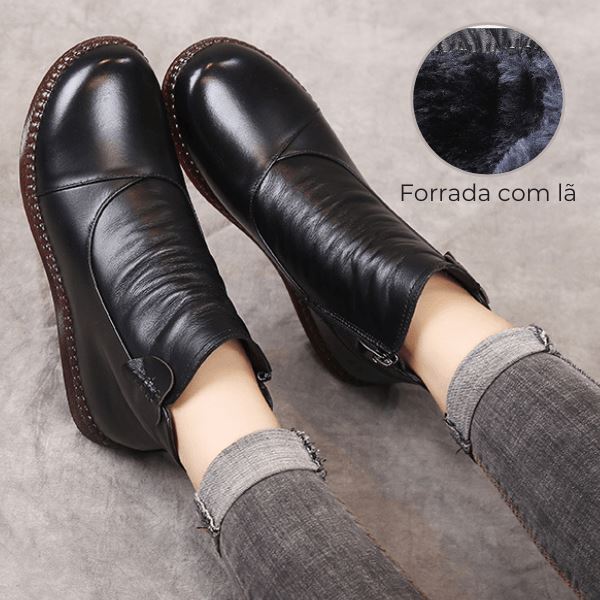 Bota Winter Queen Antiderrapante Forrada em Lã Sintética 0 karavelas Preto 34 