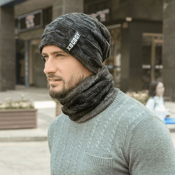 Conjunto Gorro e Gola Peluciada Masculino 0 karavelas Preto/Cinza 