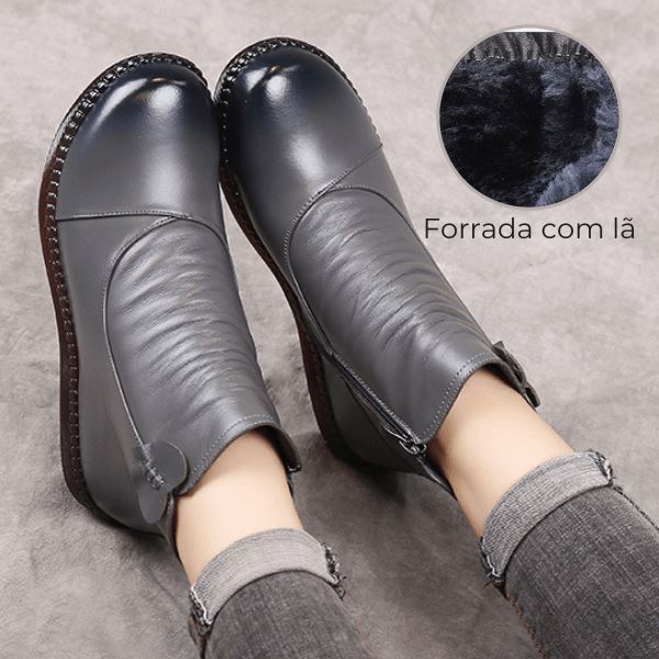 Bota Winter Queen Antiderrapante Forrada em Lã Sintética 0 karavelas Cinza 34 