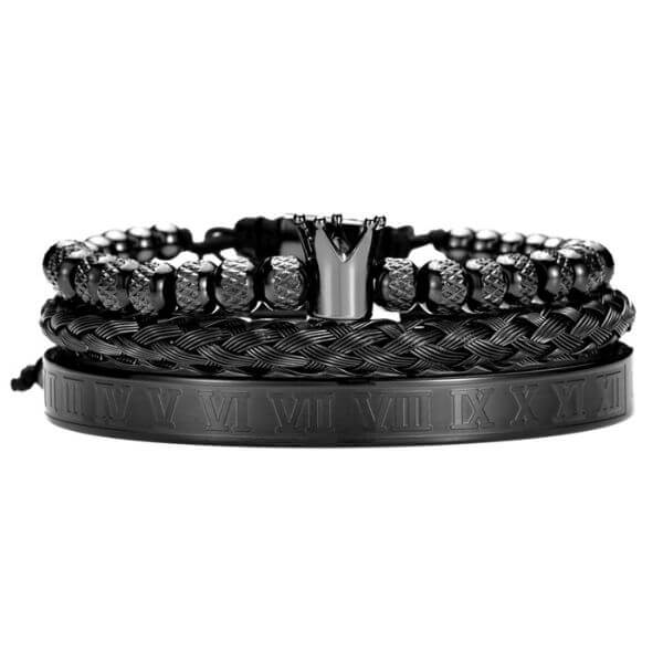 Conjunto de Pulseiras Luxury Rei 0 karavelas Preto 