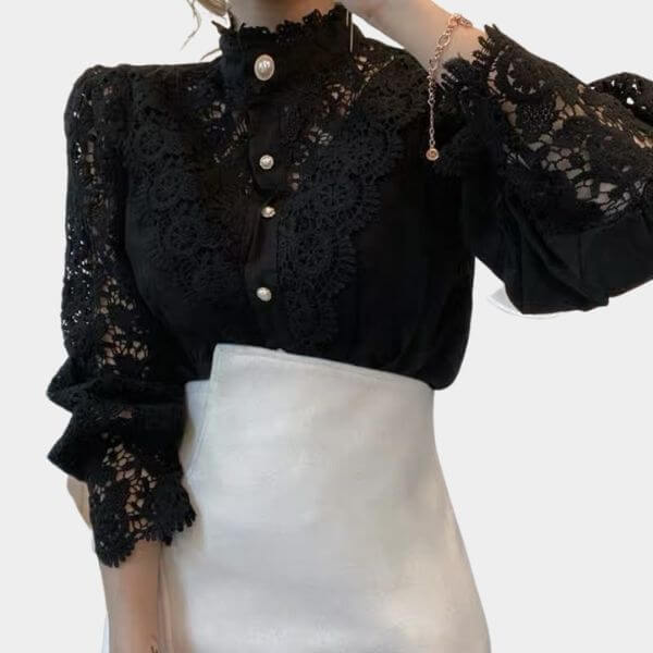 Blusa Vintage Luxo 0 karavelas Preto P 