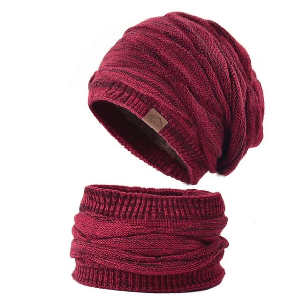 Kit Gorro e Gola Super Luxo - Forro Peluciado 0 karavelas Vermelho 