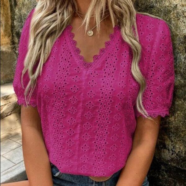Blusa Lady Elegante 0 karavelas Fúcsia P 