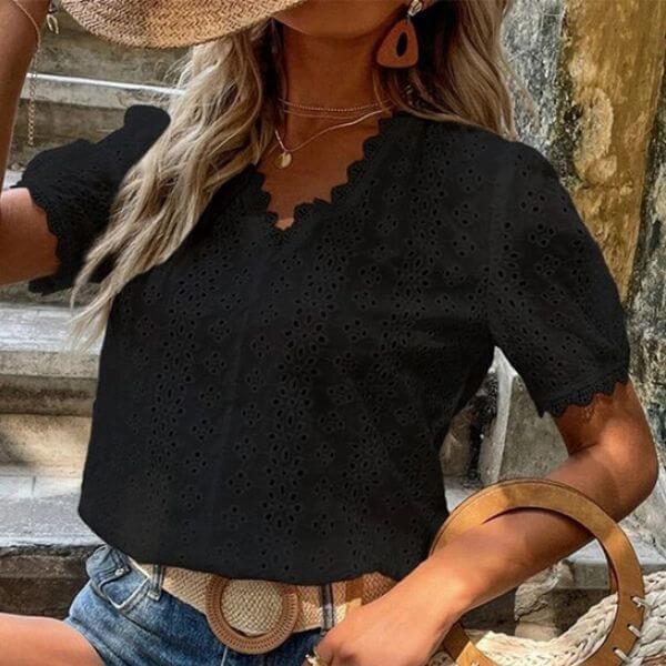 Blusa Lady Elegante 0 karavelas Preto P 