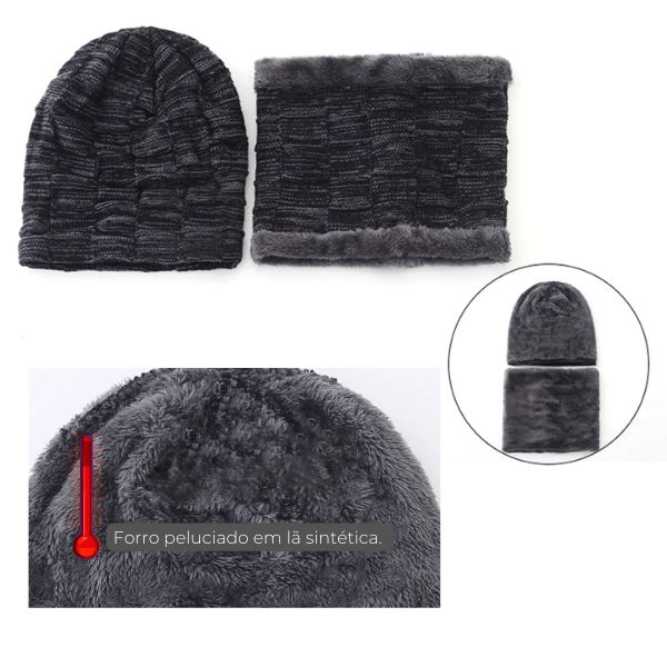 Conjunto Gorro e Gola Peluciada Masculino 0 karavelas 