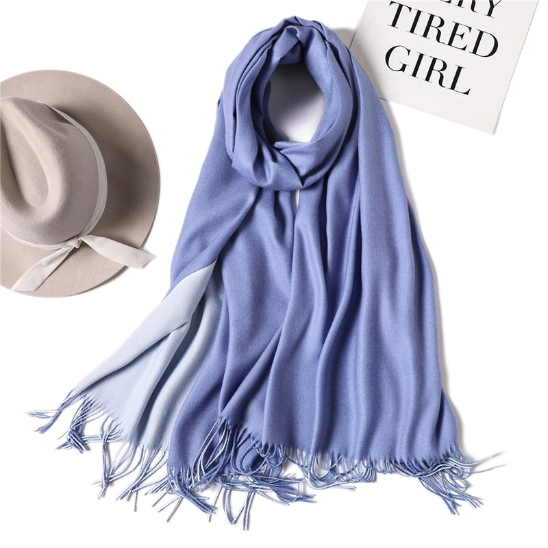 Cachecol de Cashmere Elegante Luxo 0 karavelas Lilas 