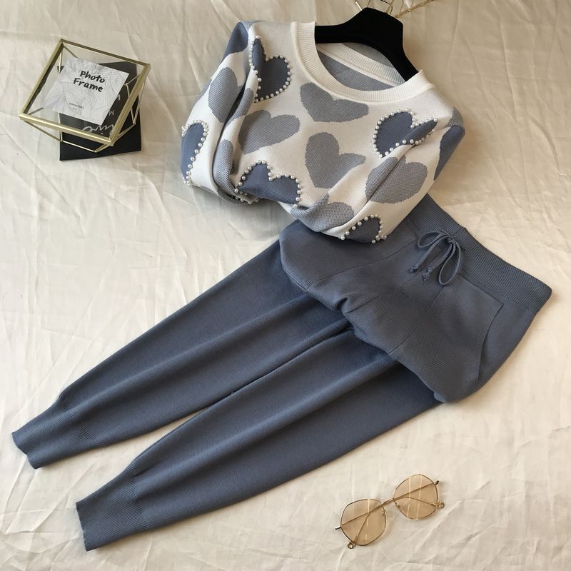 Conjunto Tricô Inverno Luxo Coração em Pérolas 0 karavelas Azul P 45kg-50kg 