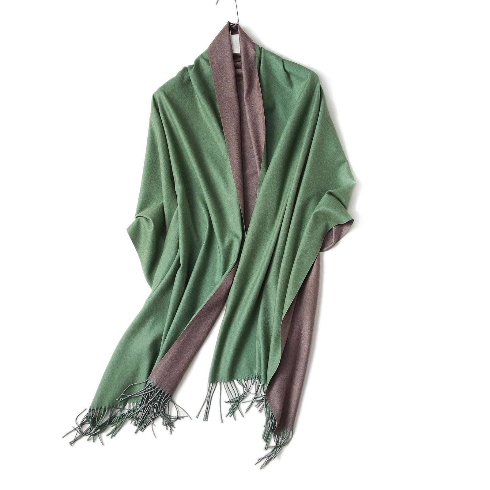 Cachecol de Cashmere Elegante Luxo 0 karavelas Verde Militar 