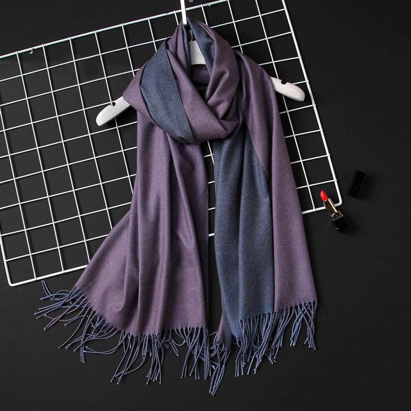 Cachecol de Cashmere Elegante Luxo 0 karavelas Roxo 