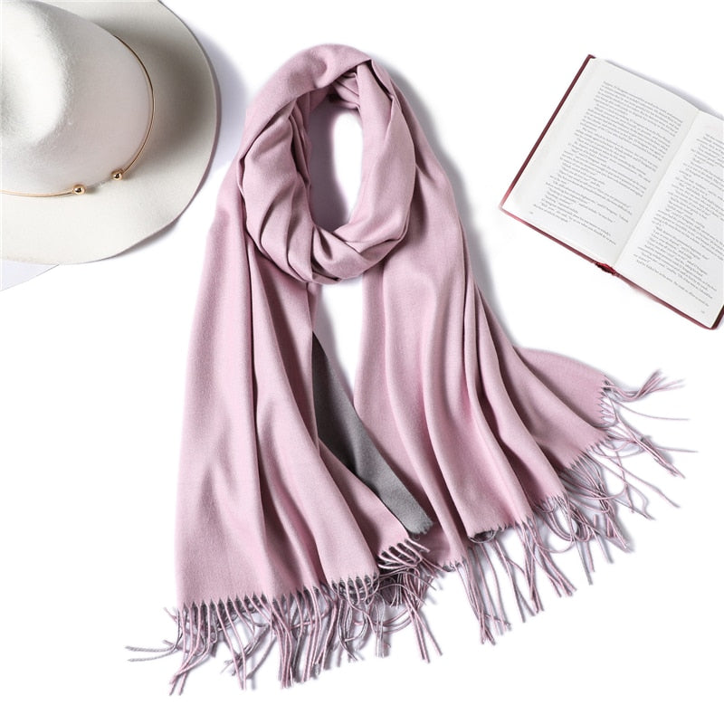 Cachecol de Cashmere Elegante Luxo 0 karavelas Rosa 
