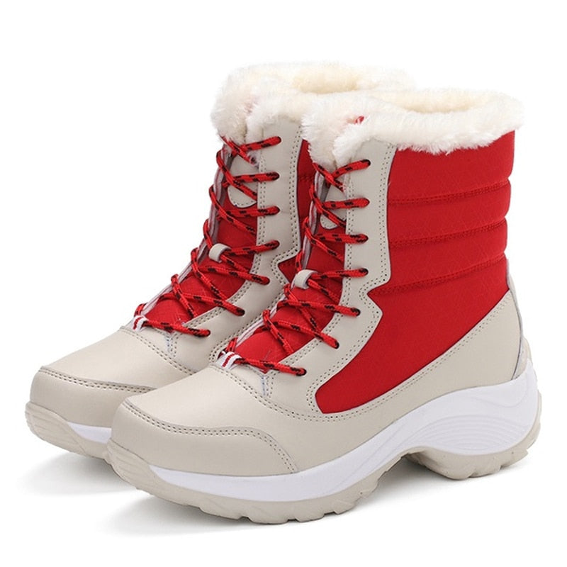 Bota Alba Para Neve Forrada Com Lã Sintética 0 karavelas Vermelho 34 